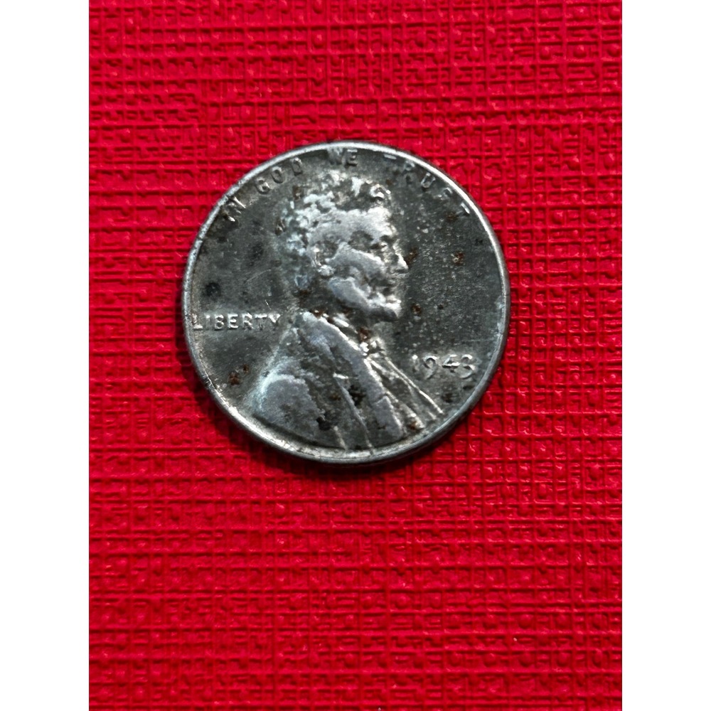 1943 Steel Penny Lincoln Wheat Cent Vintage WWII US One Cent Coin with Errors